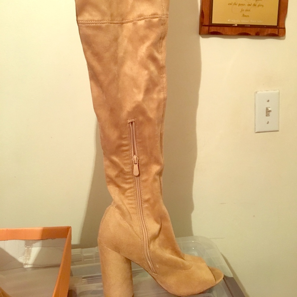 Public desire thigh high heels